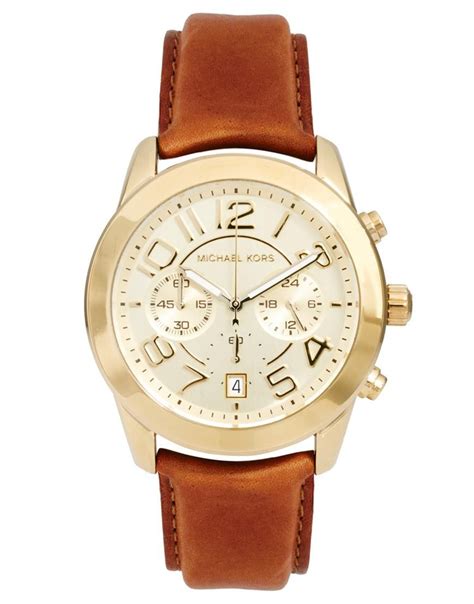 michael kors mercer brown leather chronograph watch|michael kors mk8292 mercer chronograph brown strap.